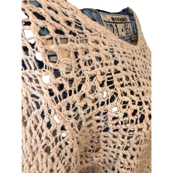 J Jill Women's Blush Pink White Layering 3/4 Sleeve Beach Wear Sweater Sz M - Picture 4 of 16